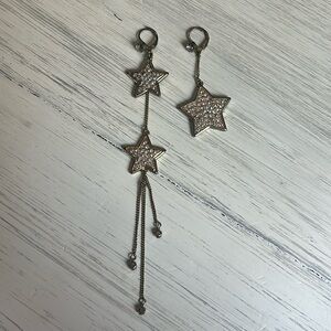 Betsey Johnson Gold studded Star Dangle Earrings